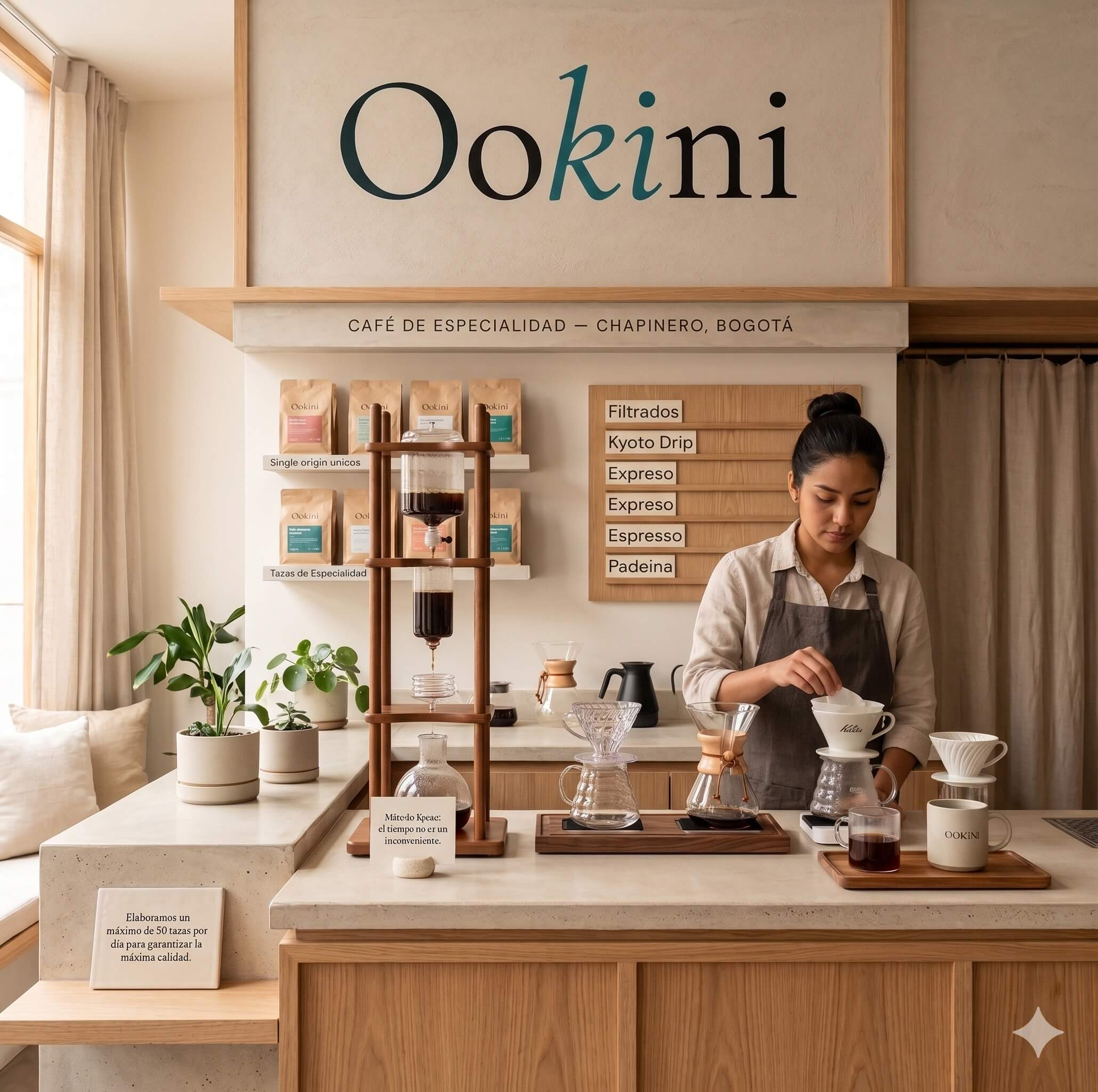 Barra de Ookini, cafe de especialidad